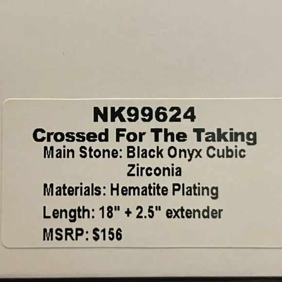 BP Be Untamed Black Onyx Paperclip Chain Necklace - Picture 2 of 3